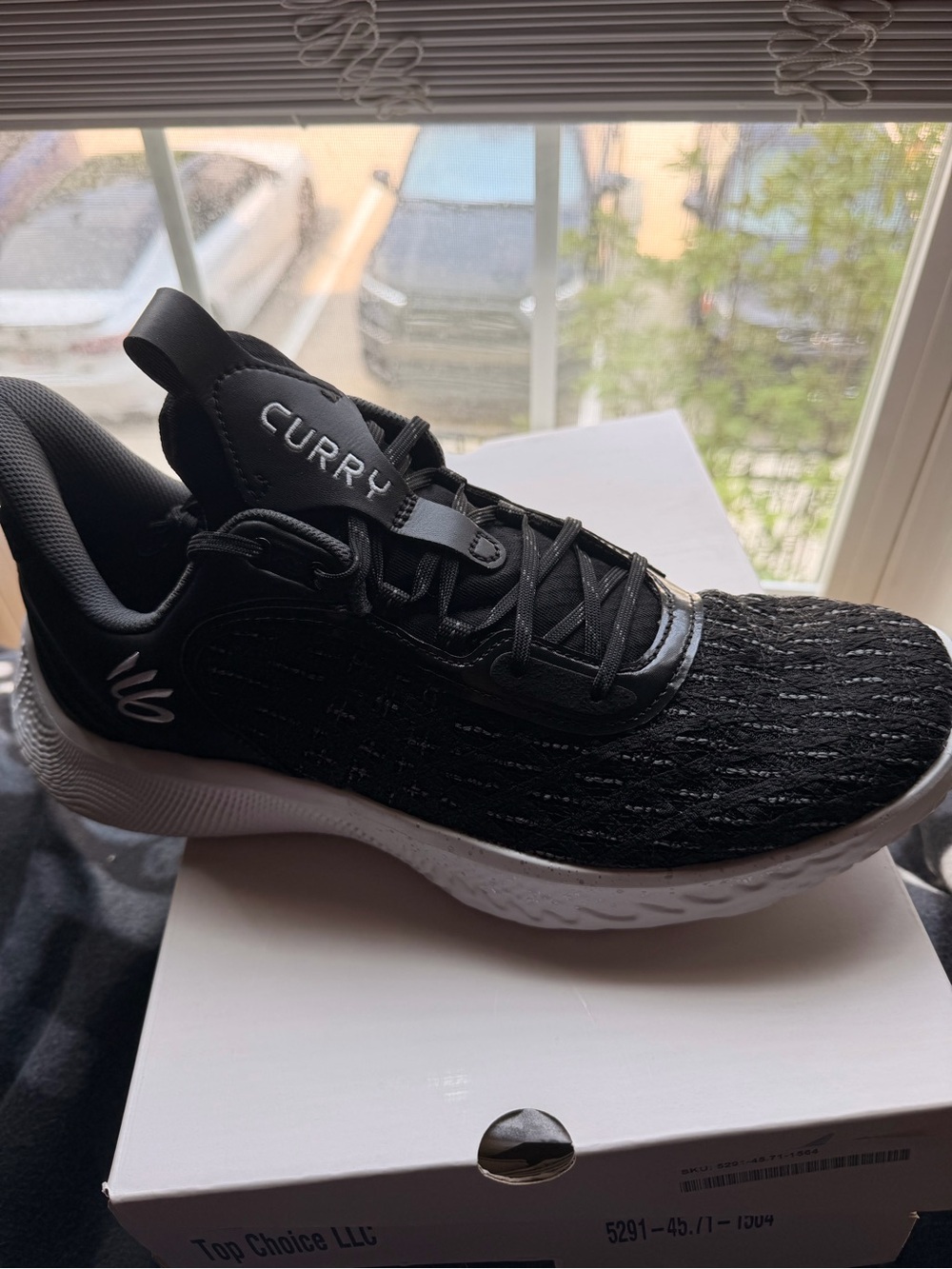 Under Armour Black & White Curry Running Shoe
